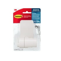 Command Bath Shower Head Holder, White, 1 Holder, 2 Large Strips, Bathroom Organization, Holds 4 lbs