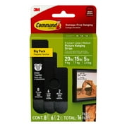 Command Picture Hangers Variety Pack, Holds 5 to 20 lbs, Black, Damage-Free Hanging, 16 Adhesive Strips