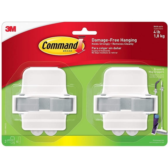 Command Broom & Mop Gripper, 10-Grippers
