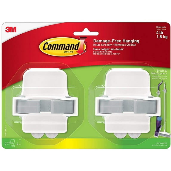 Command Broom & Mop Gripper, 10-Grippers