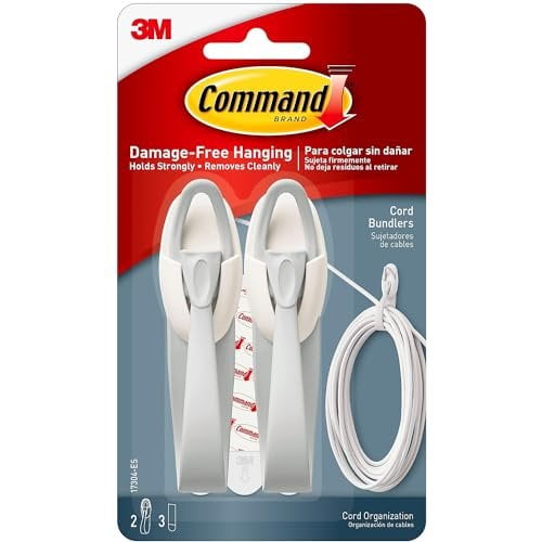 Command Cable Hanger Cable Organizer - Strong Hold - 2 Hangers 2 Strips, 1 kg