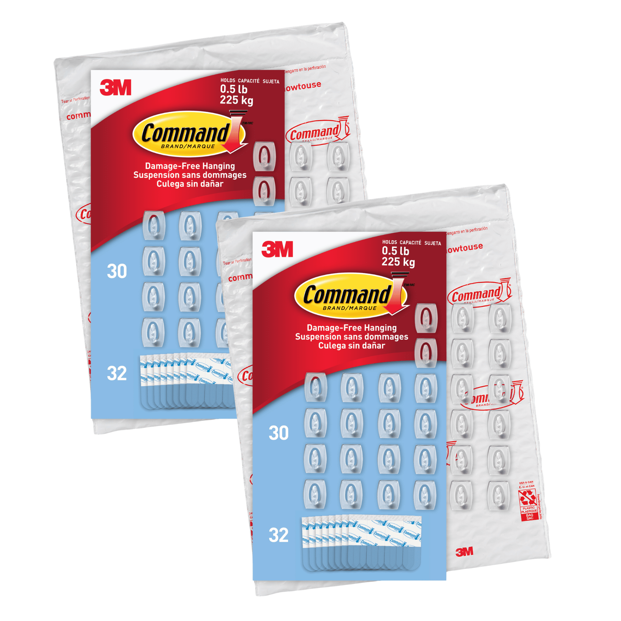 Command Clear Mini Hooks [Removable]: (Clear) [60-pack]