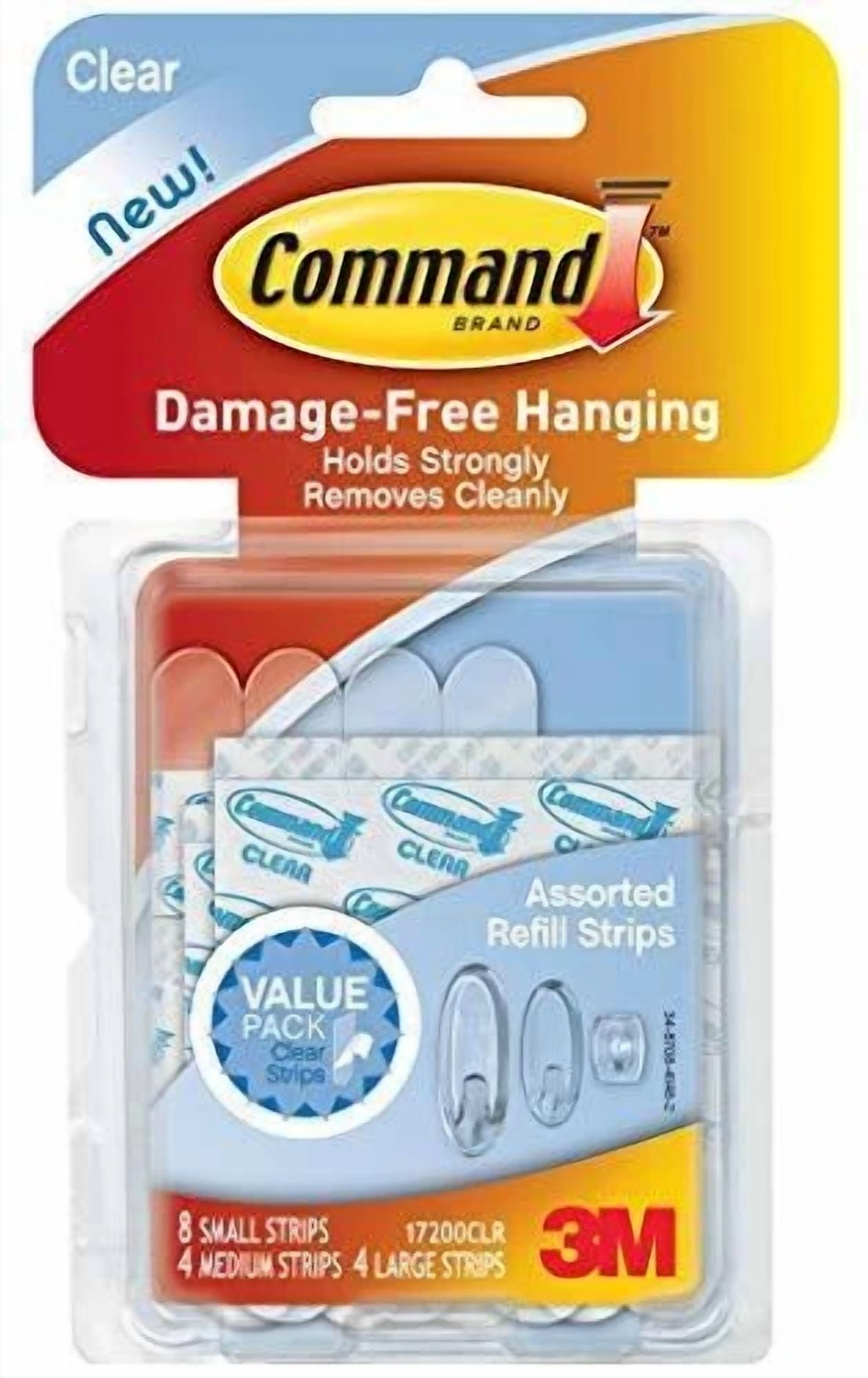 Command Clear Refill Strips Re Hang Indoor Clear Hooks (17200Clr Es Command Clear Refill Strips Re Hang Indoor Clear Hooks (17200Clr Es