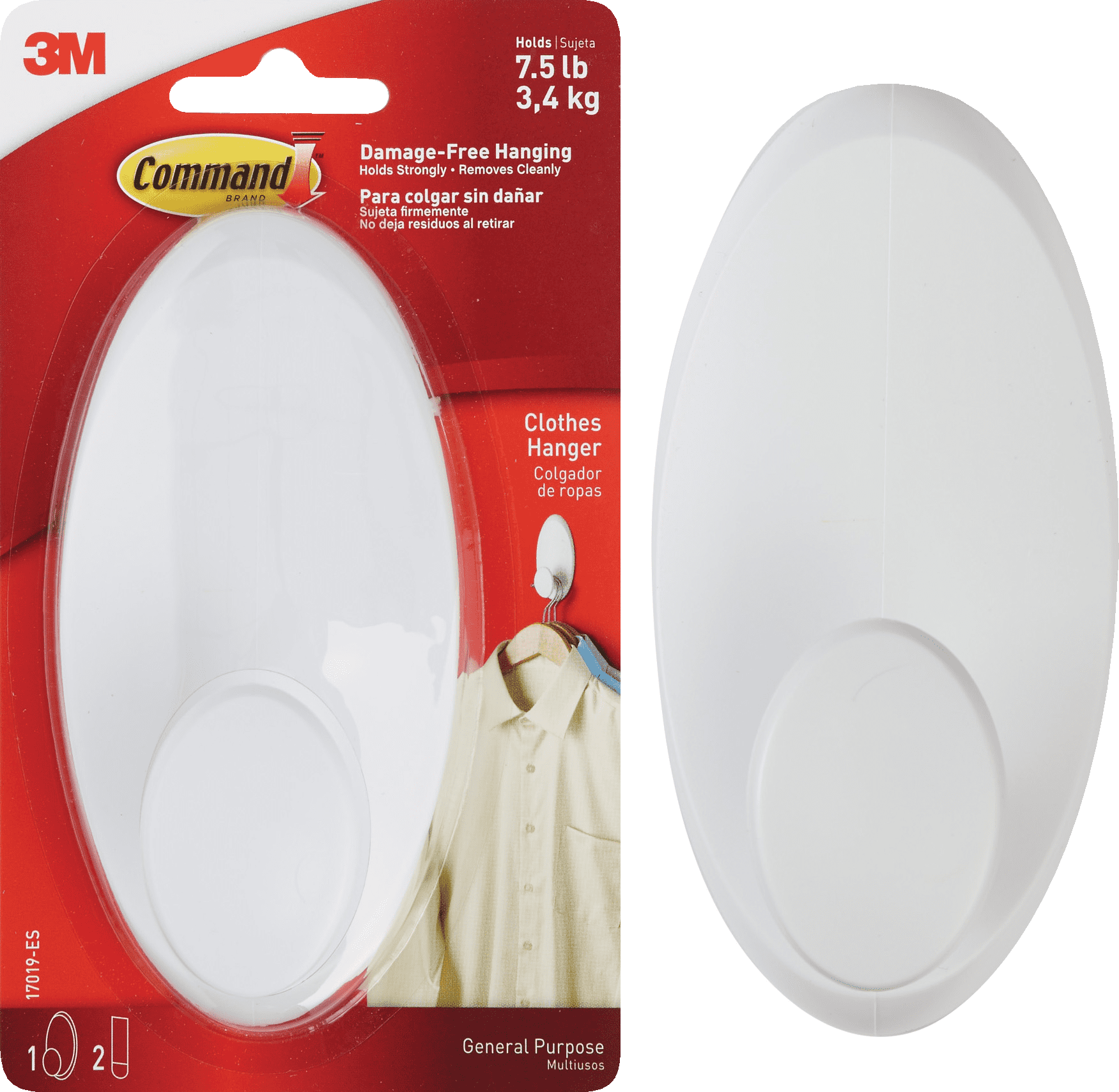 Command Clothes Hook - Pack of 4 — Residential Use, Standard Application