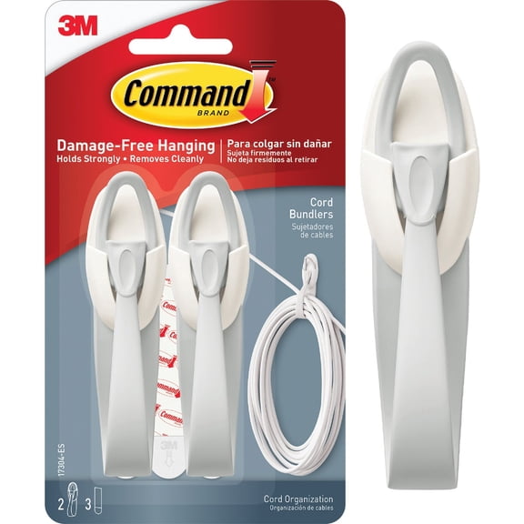 Command Cord Bundlers, White, 2-PACK