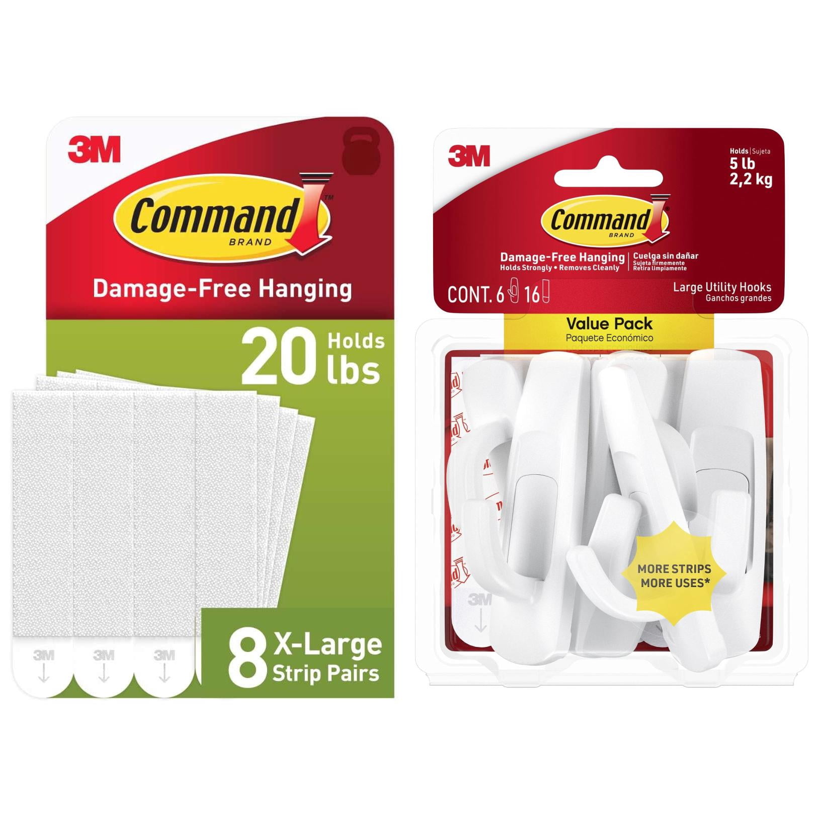 Command Damage-Free Hanging Bundle with Heavy Duty Picture Hangers and Large Utility Hooks