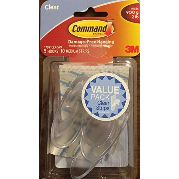 Command Damage Free Hooks 5 Medium 2lb Each