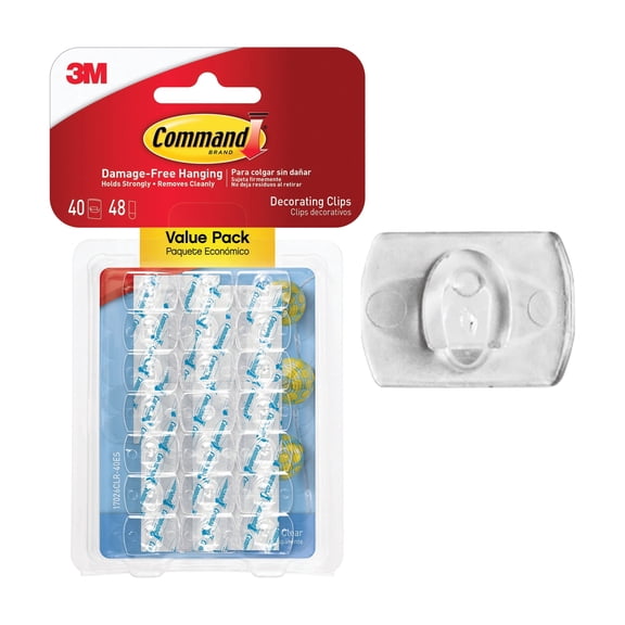 Command Decor Adhesive Clip - Pack of 4  Residential Use, Standard Application