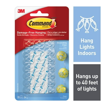 Command Decorating Clips, Clear, 20 Wall Hooks