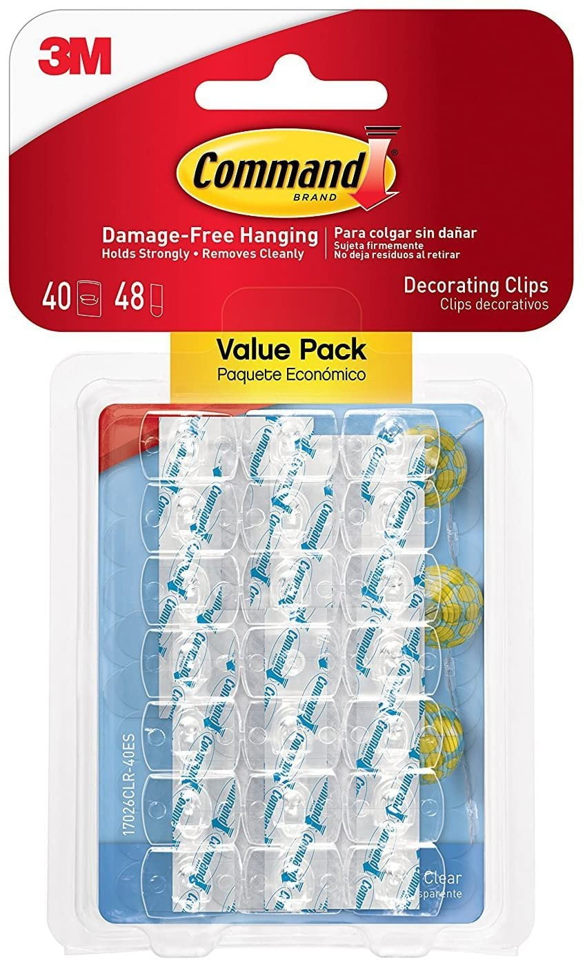 Command Decorating Clips Clear - Plastic Adhesive, Easy Installation - 80 Clips