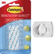 Command Mini Decorating Clips - Adhesive Hooks, Damage Free Hanging - 20 Clips, 24 Strips