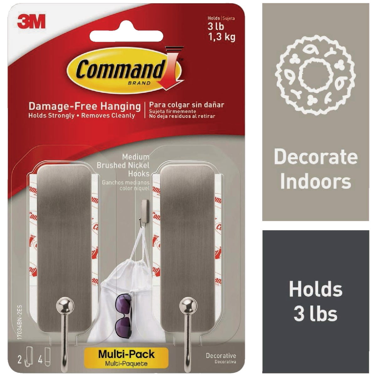Command Decorative Adhesive Hook - Pack of 2