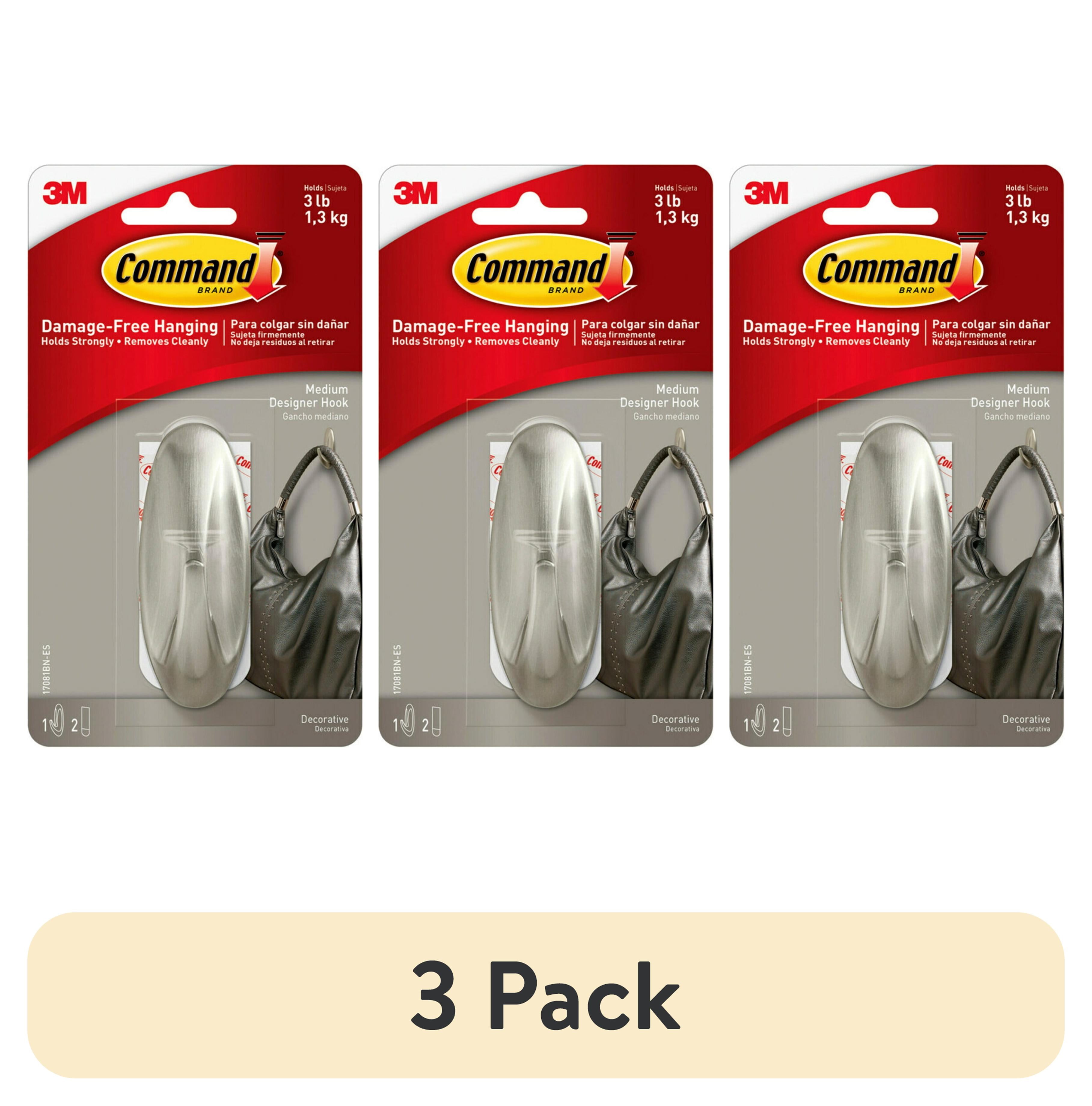 Medium Brushed Nickel Adhesive Designer Hook