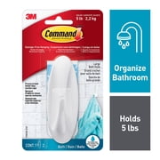 Command Designer Water Resistant Hooks, White, Large, 1 Wall Hook