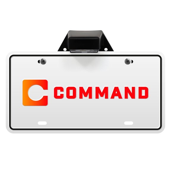Command Electronics 12V LED License Plate Light with Mounting Bracket - Modern OEM RV Truck & Trailer Surface Mount Light - CSA Certified - Hardware & Connectors Included | Clear Lens  Black Frame