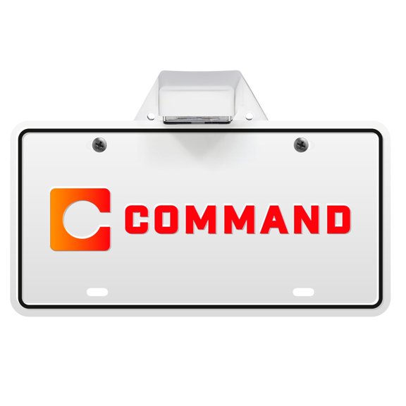 Command Electronics 12V LED License Plate Light with Mounting Bracket - Modern OEM RV Truck & Trailer Surface Mount Light - CSA Certified - Hardware & Connectors Included | Clear Lens White Frame