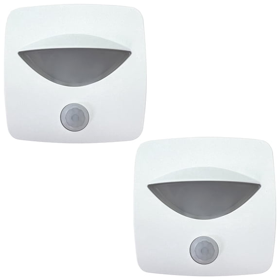 Command Electronics 12V LED Motion Activated Step Light - Surface Mount - Clear Lens - OEM RV Camper Bus Truck and Trailer - 2.5 x 2.5 x 1 Inch - Hardware & Connectors Included | White Frame (2 Pack)