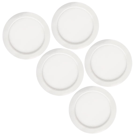 Command Electronics 12V LED Recessed Ceiling Light Surface Mount Interior Soft White Puck Light with White Trim OEM RV, Camper, Truck, & Trailer Light Made in The USA 4.625" Diameter 5-Pack