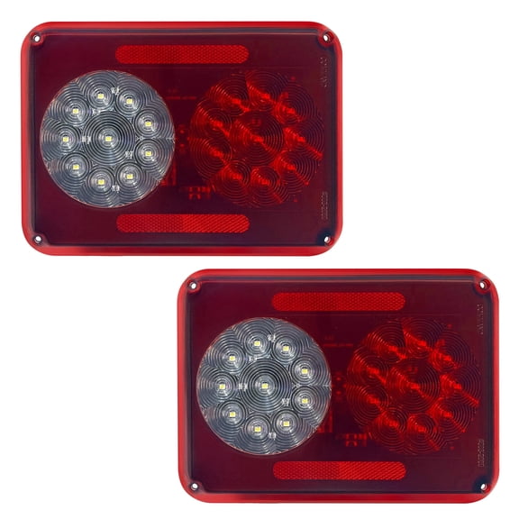 Command Electronics 12V LED Surface Mount Double Tail Light - OEM RV Truck & Trailer Utility Light - Sealed Polycarbonate Lens - CSA Certified US & Canada - Hardware & Connectors Included | 2 Pack