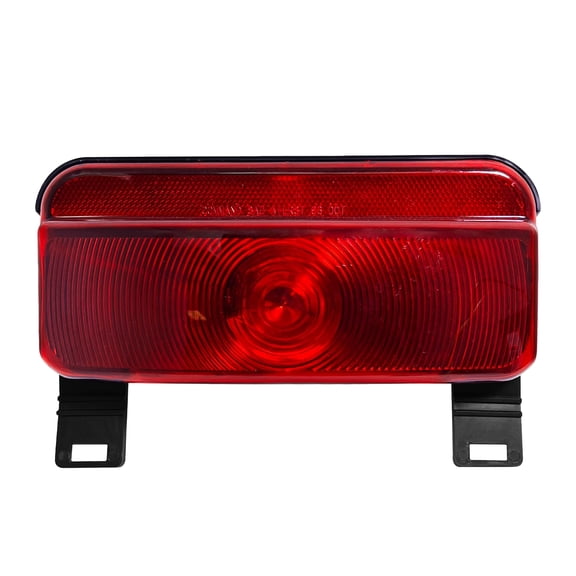 Command Electronics OEM 12V Incandescent RV & Trailer Tail Light with License Plate Bracket - Made in USA - Brake Light with Built-in Reflector - Hardware & Connectors Included | Black Trim (1 Pack)