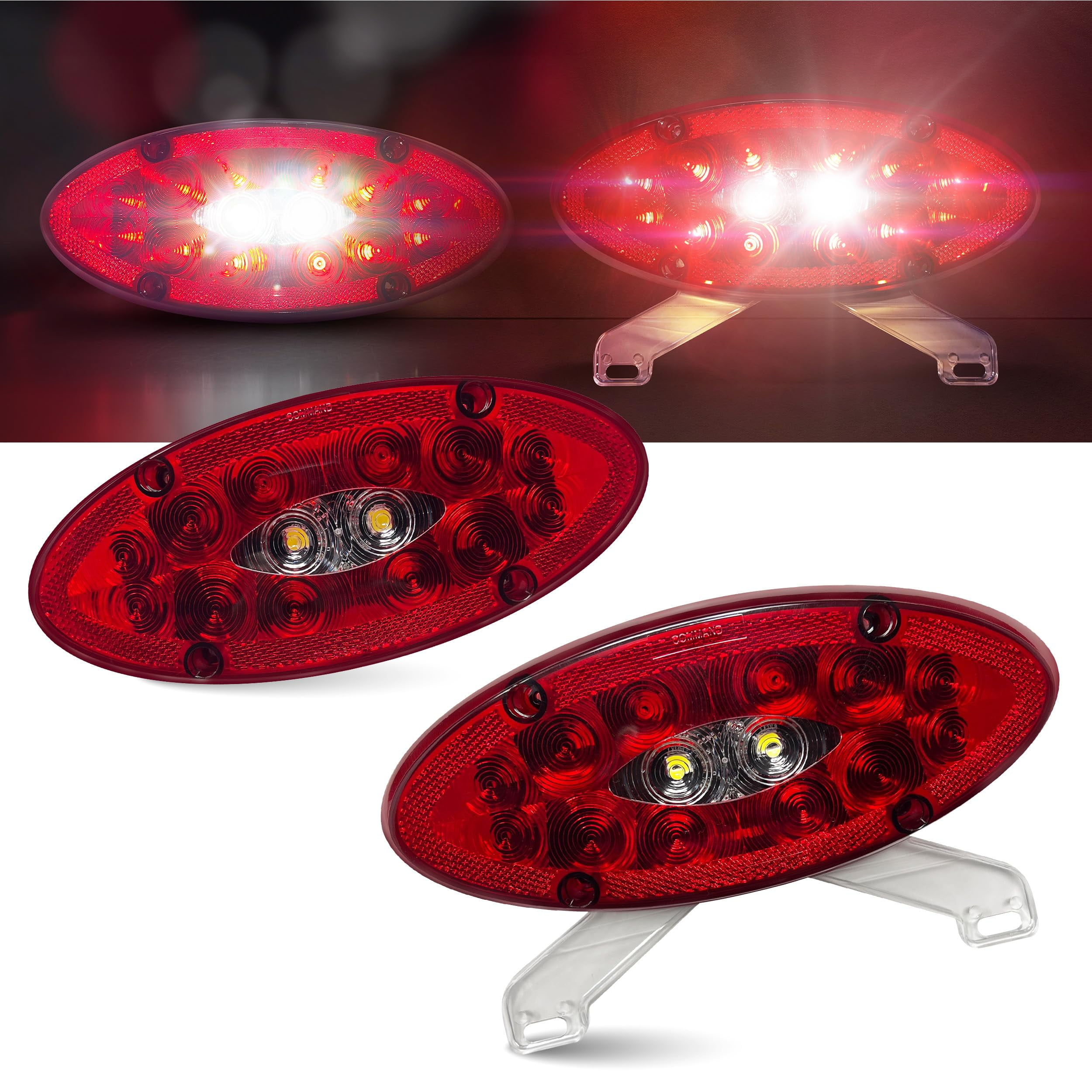Command Electronics OEM 12V LED RV & Trailer 2-Pack Sealed Elliptical ...