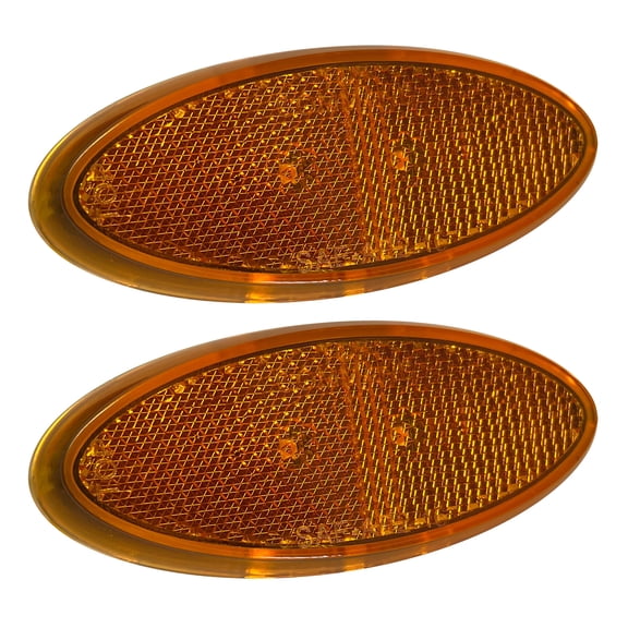 Command Electronics OEM 12V LED RV & Trailer Oval Clearance Light with Built-in Reflex - Made in USA - Surface Mount for Easy Installation - Hardware & Connectors Included | Amber (2 Pack)