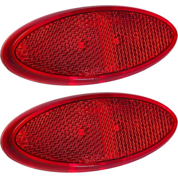 Command Electronics OEM 12V LED RV & Trailer Oval Clearance Light with Built-in Reflex - Made in USA - Surface Mount for Easy Installation - Hardware & Connectors Included | Red (2 Pack)