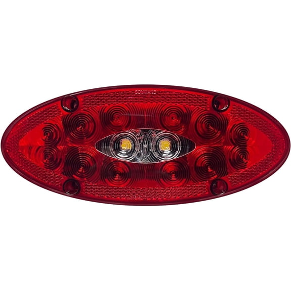 Command Electronics OEM 12V LED RV & Trailer Sealed Elliptical Tail Light with Backup Utility for Enhanced Safety & Visibility - Made in USA - Durable Design - Hardware & Connectors Included | 1 Pack