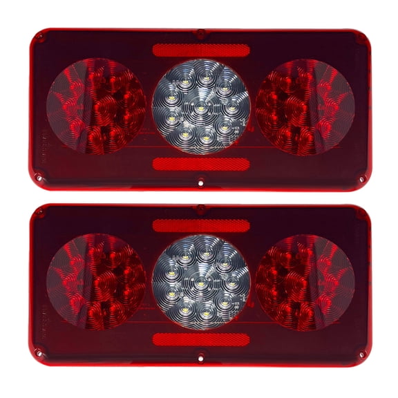 Command Electronics OEM 12V LED RV & Trailer Sealed Triple Tail Light - Surface Mount for Easy Installation - Durable Weather Resistant Design - Hardware & Connectors Included | Red (2 Pack)