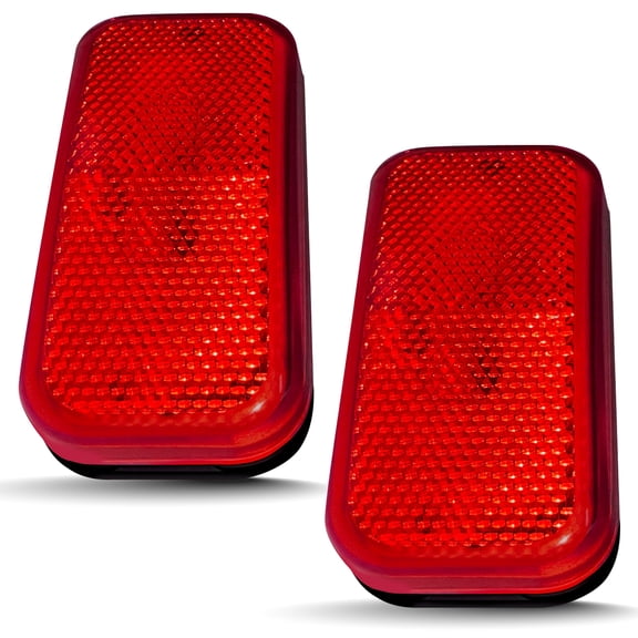Command Electronics OEM 12V Modern Incandescent RV & Trailer Clearance Light - Made in USA - Durable Design - Surface Mount - Hardware & Connectors Included | Black Base  Red (2 Pack)