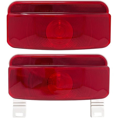 Command Electronics RV Camper Trailer Stop Turn Brake Tail Lights/License Light/White Base/Pair