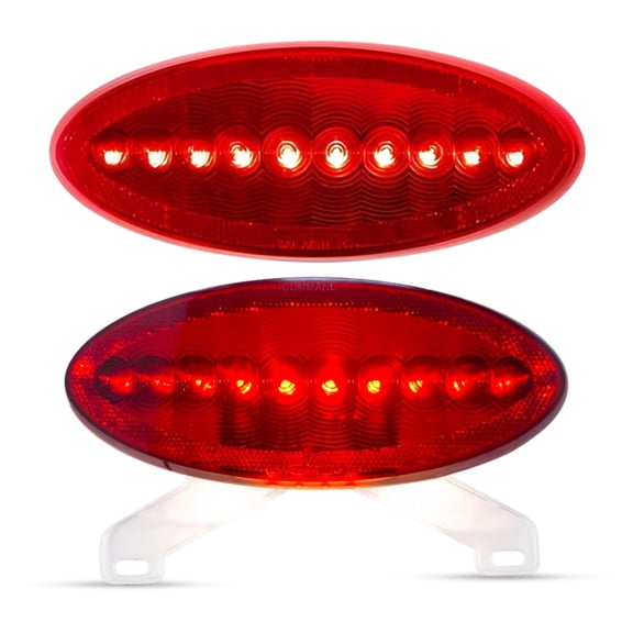 Command Electronics Surface Mount LED Taillight - RV & Trailer Stop Turn light with Reflex Lens - Durable Design - With or Without License Plate Bracket - Hardware &Connectors Included | Red (2 Pack)