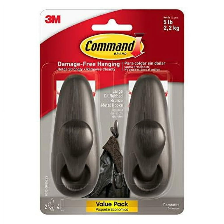 Command Forever Classic Large Metal Wall Hooks, Damage Free
