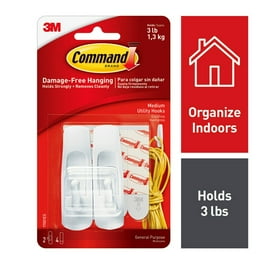 Command 17003 Removable Adhesive Utility Hook 5 lb Capacity Plastic White Walmart