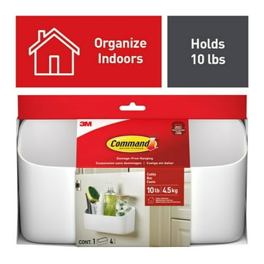 Command Heavyweight Large Caddy, Hangs up to 10lbs, White, Home Organizer, 1 Caddy