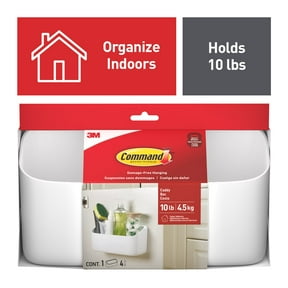 Command Heavyweight Large Caddy, Hangs up to 10lbs, White, Home Organizer, 1 Caddy