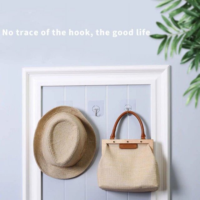 Command Hooks Clear Door Adhesive Heavy Duty Shower Wall Hooks for