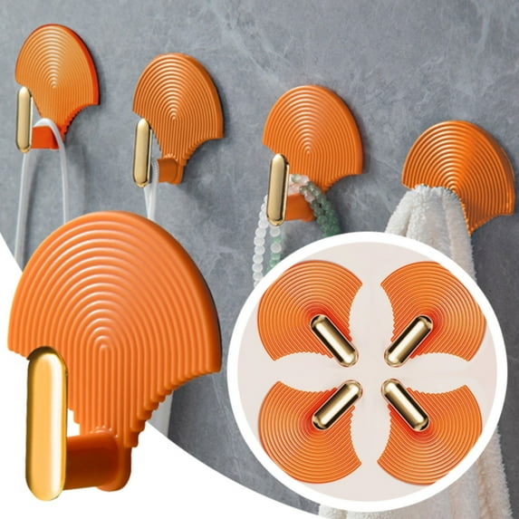 Hxoliqit Door Towel Rack Decorative Wall Door Self Adhesive Hanger Hooks Heavy Duty For Hanging Coats Clothes Hat Keys Purse Kitchen Towels Hook Waterproof Shower Room Sticky Hooks 4PCS