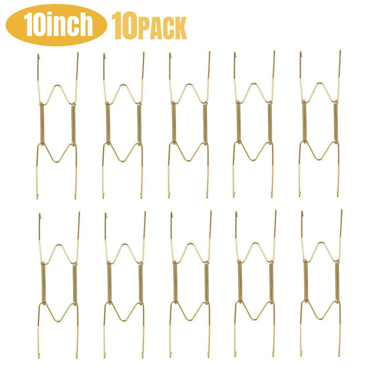 Command Hooks Dish Display Plate Hangers 10 Pack Stainless Steel Decorative Wire Hanger Holders In Spring Hook Holder Hanging For Plates And Art Walmart