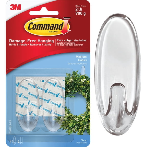 Command Hooks K9FG, Medium, Clear, 18-Hooks