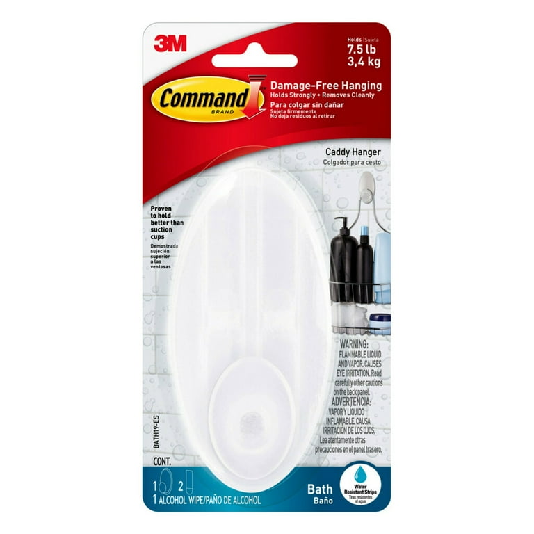 Command Large Caddy Hanger, Frosted, 1 Hanger, 2 Large Strips/Pack Command Large Caddy Hanger, Frosted, 1 Hanger, 2 Large Strips/Pack