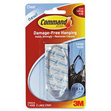 Command Large Clear Hook with Clear Strips