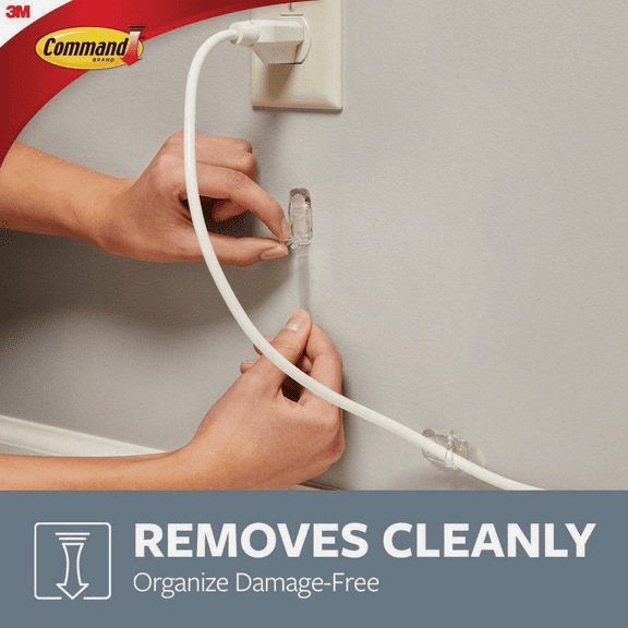 Command Large Cord Adhesive Clip - Pack of 12 Residential Use, Standard Application