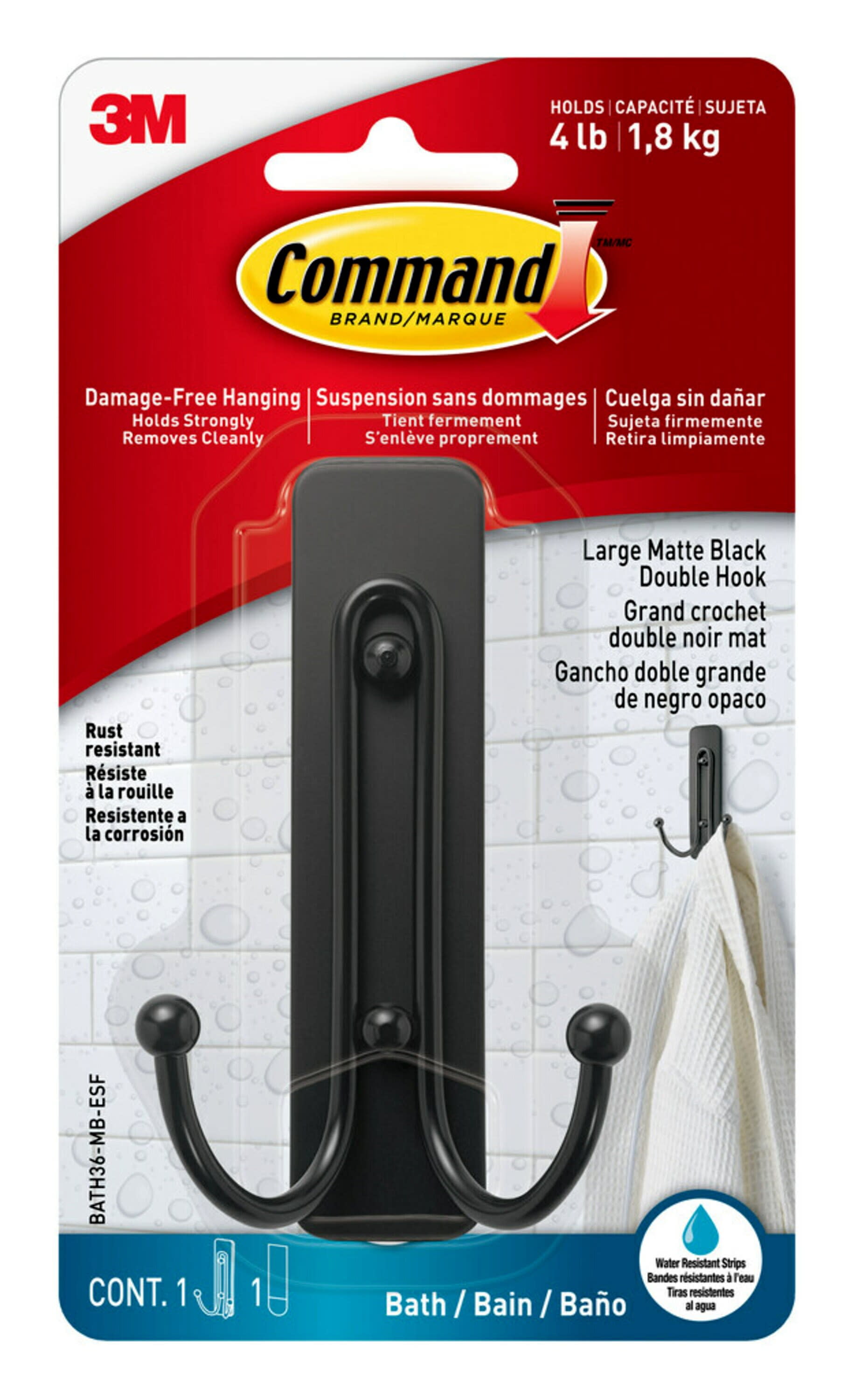 Black command cheap hooks large