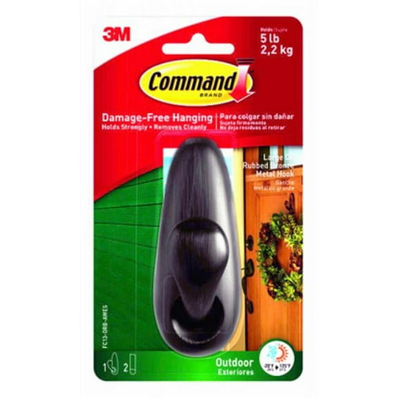 Command Large Oil Rubbed Bronze Metal Classic Hook
