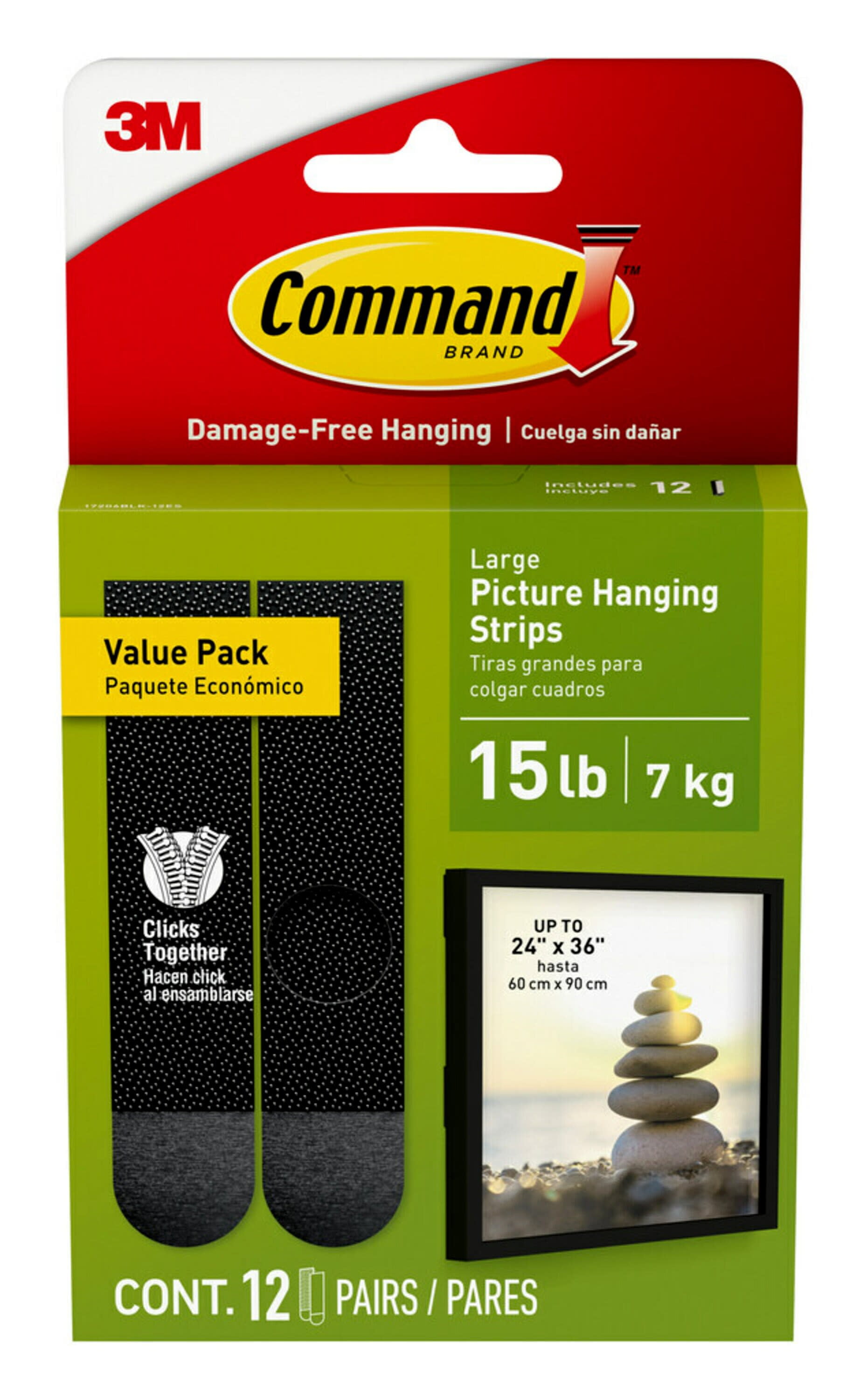 Command Picture & Frame Hanging Strips, Large, White, 6-Strip, 4-Pack (24  Pairs Total) 