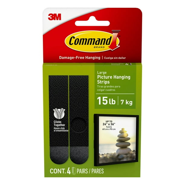 Command Large Picture Hangers, Black, Damage Free Hanging of Dorm Decor