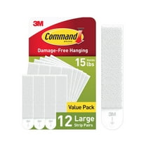 Command Large Picture Hangers, White, Damage-Free Hanging, 12 Pairs
