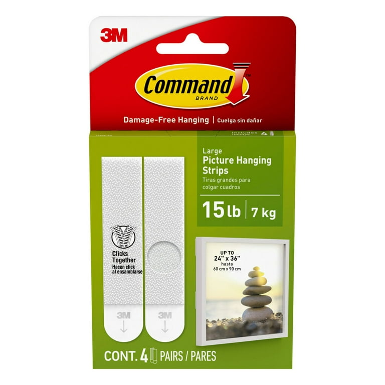 Command White Narrow Picture Hanging Strips - Pack of 4