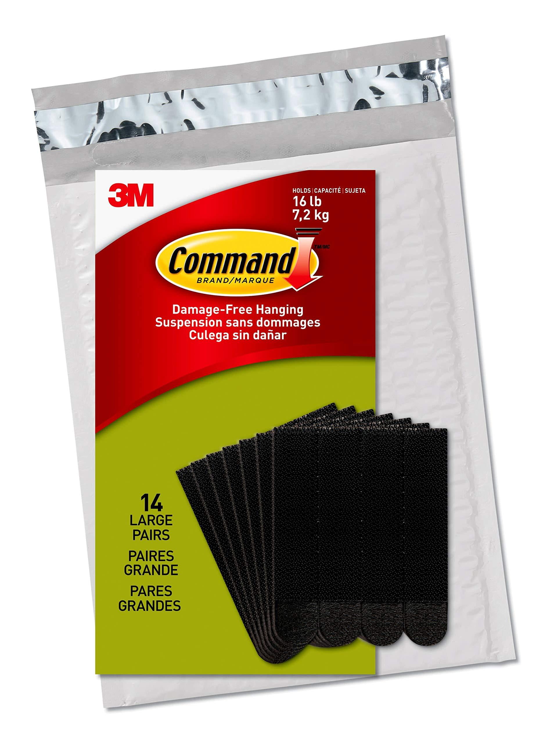 Command Large Picture Hanging Strips, 14 Black Adhesive Strip Pairs 28  Command Strips